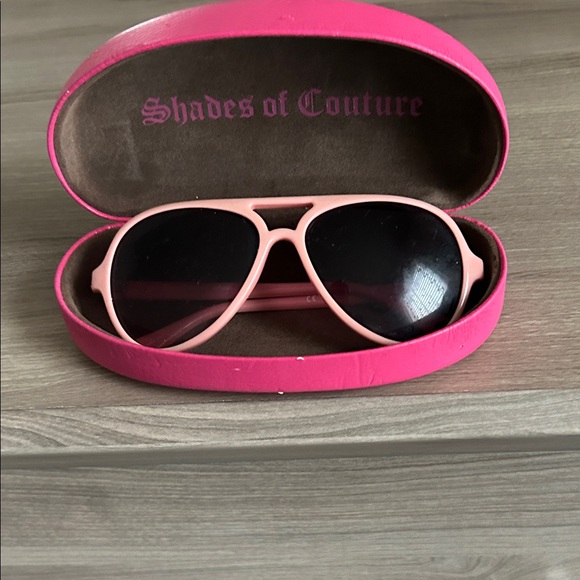 Juicy Couture Pink Aviator Sunglasses with Original "Shades of Couture" Case - Picture 1 of 6